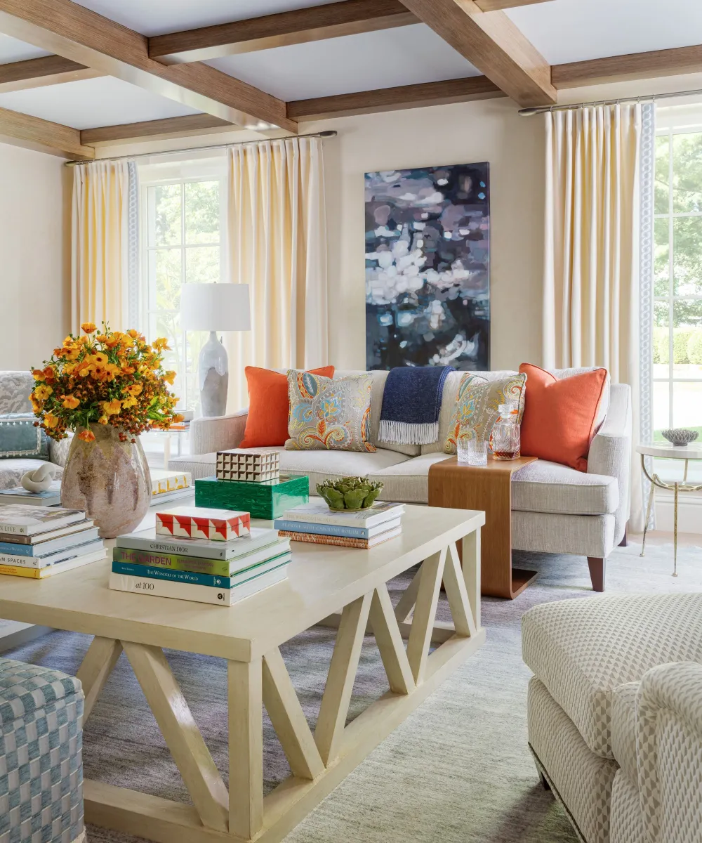 Neutral Tone Living Room Curtain Designs